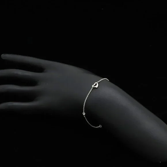 Tiffany & Co Elsa Peretti Diamond By The Yard Open Heart Bracelet